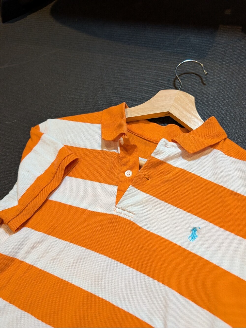 Polo Ralph Lauren Kids Polo Orange White Stripe Small Pony Preppy